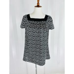 APT 9 Women’s Black & White Polka Dot Satin Top Sz M